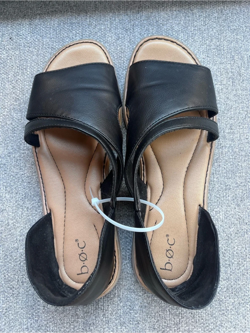 b.o.c. Melly Black Asymmetrical Half d'Orsay Flat Sandals Women's Size 11 M